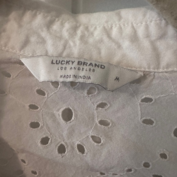 White Eyelet Button-Up Shirt - Picture 4 of 4